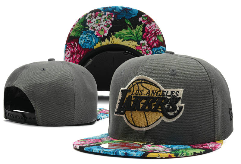 Los Angeles Lakers Grey Snapback Hat DF 0613